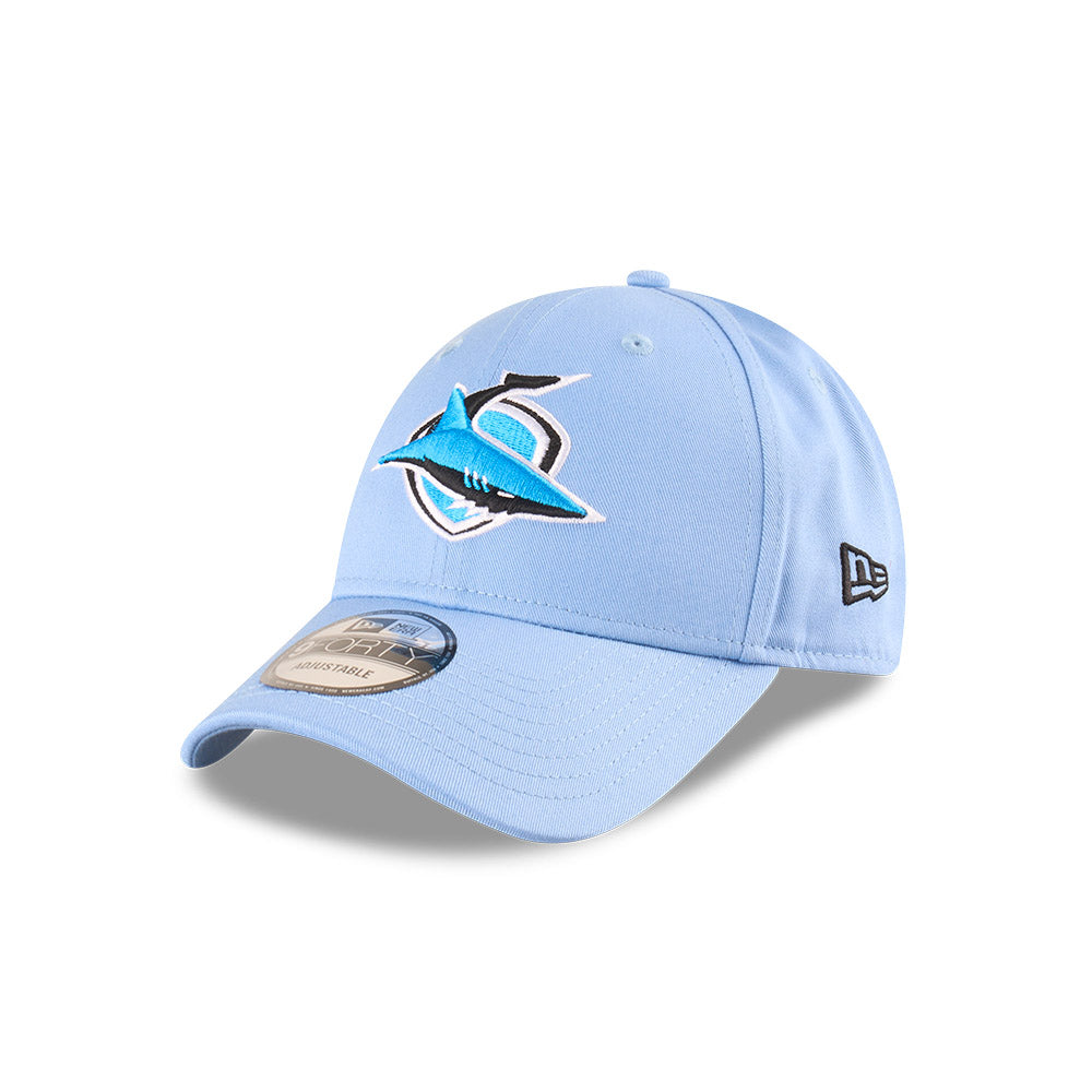 Cronulla-Sutherland Sharks Youth Hat - NRL 2025 Badged Blue OTC 9Forty Kids Strapback Cap - New Era